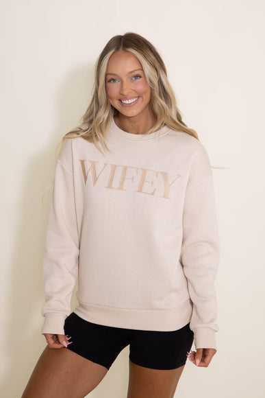 1897 Active Wifey Sweatshirt for Women in Cream