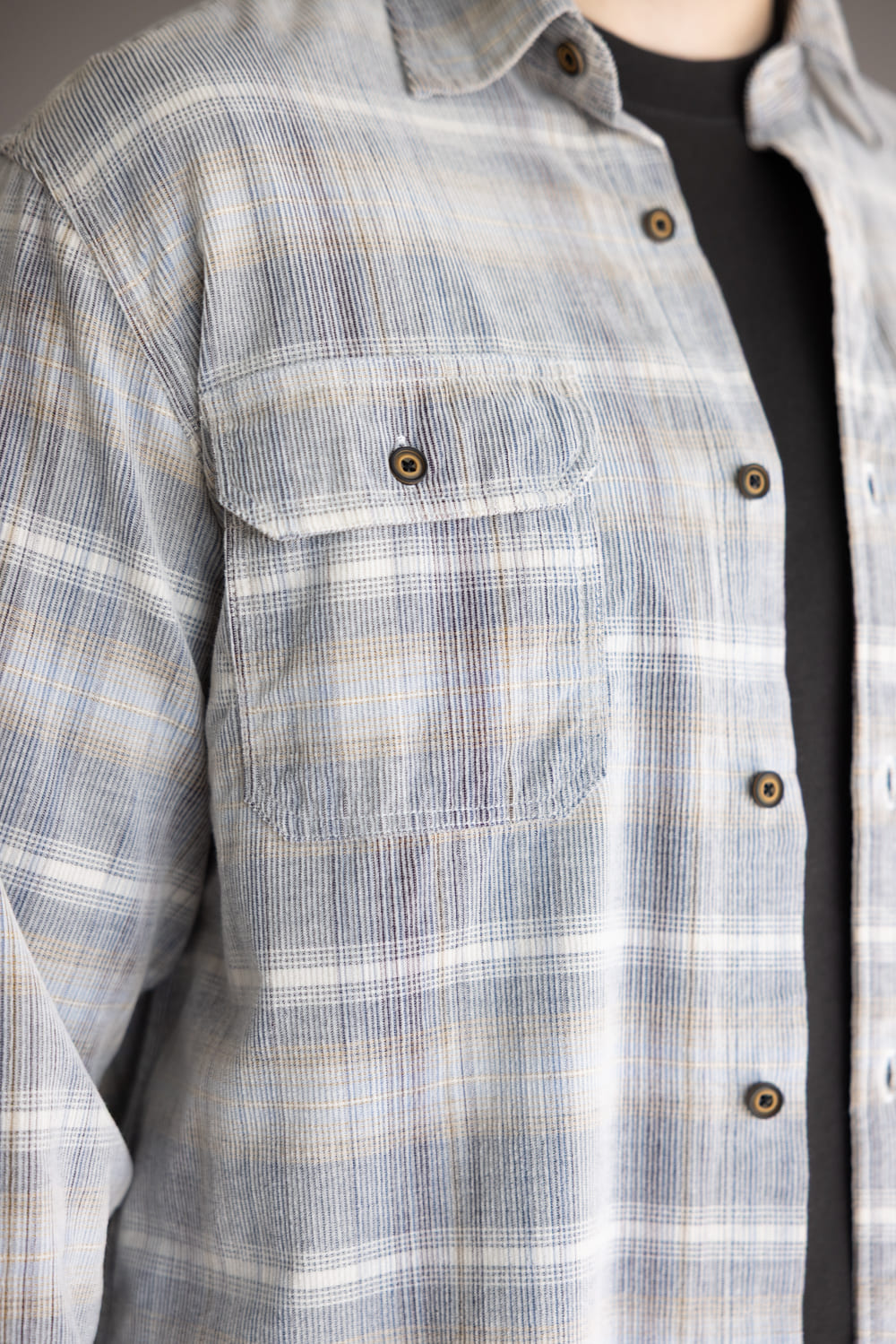 1897 Legends Corduroy Plaid Shirt for Men in Blue/Gold