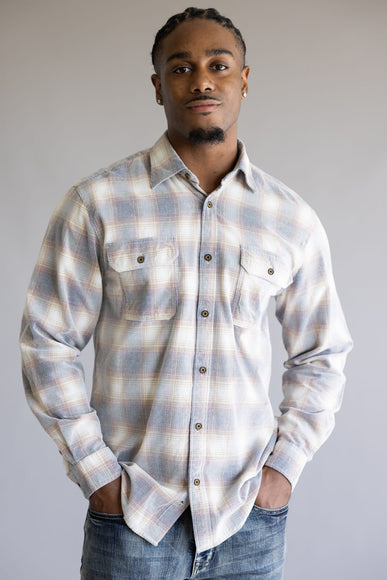 1897 Legends Corduroy Plaid Shirt for Men in Ecru/Gold