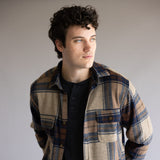 1897 Legends Stretch Flannel Shirt for Men in Brown Plaid