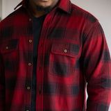 1897 Legends Stretch Flannel Shirt for Men in Red Plaid