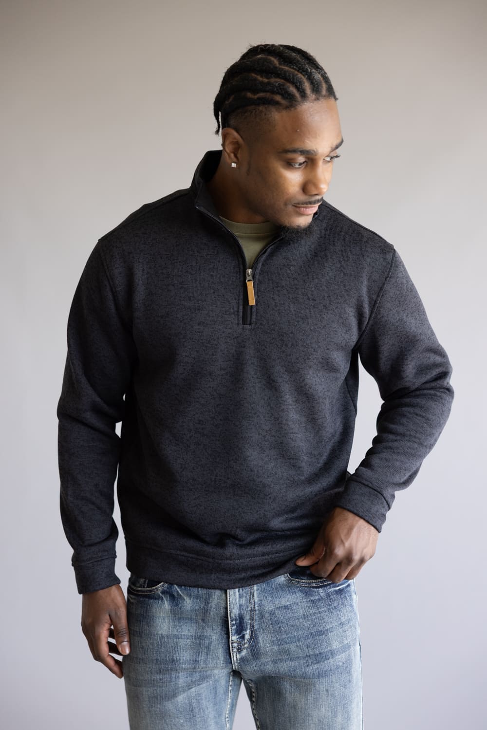 1897 Legends ¼ Zip Pullover for Men in Charcoal