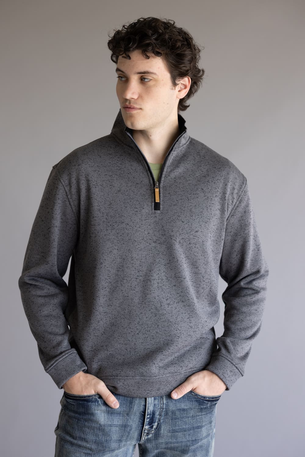 1897 Legends ¼ Zip Pullover for Men in Dark Grey