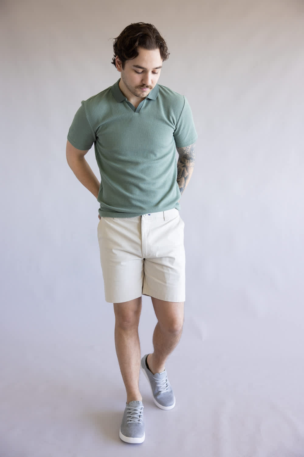 1897 Original Stretch Cotton Shorts for Men in Pelican