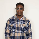 1897 Original Flannel Shacket for Men in Blue/Tan