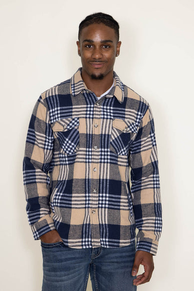 1897 Original Flannel Shacket for Men in Blue/Tan
