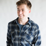 1897 Original Plaid Flannel Shirt for Men in Navy
