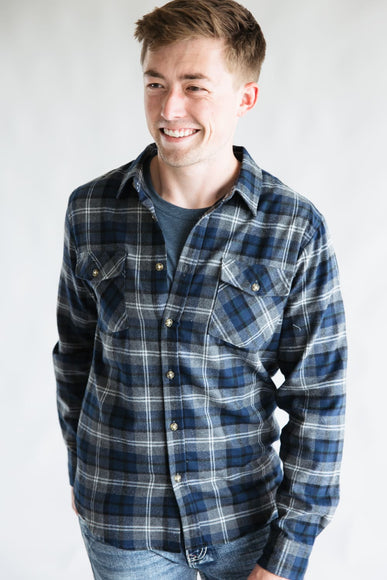 1897 Original Plaid Flannel Shirt for Men in Navy