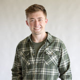 1897 Original Plaid Flannel Shirt for Men in Olive Green