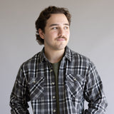 1897 Original Plaid Shacket for Men in Charcoal