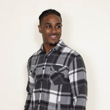 1897 Original Plaid Shacket for Men in Grey  | 8PW1087M-CHARCOAL