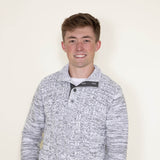 1897 Original 1/4 Cable Button Neck Sweater for Men in White and Grey