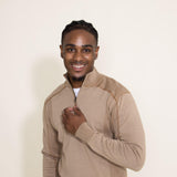 1897 Original 1/4 Zip Mock Neck Sweater for Men in Brown