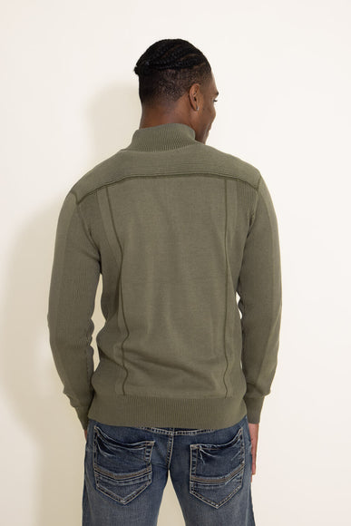 1897 Original 1/4 Zip Mock Neck Sweater for Men in Green