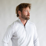 1897 Original 1/4 Zip Mock Neck Sweater for Men in White