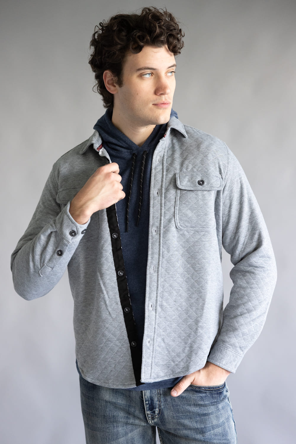 1897 Original Quilted Shirt Jacket for Men in Grey