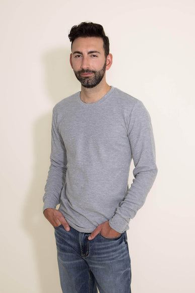 1897 Original Solid Crew Thermal Long Sleeve Shirt for Men in Grey