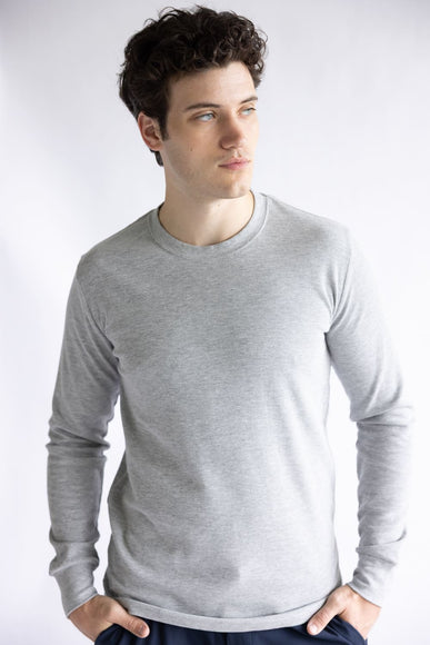 1897 Original Solid Crew Thermal Long Sleeve Shirt for Men in Grey