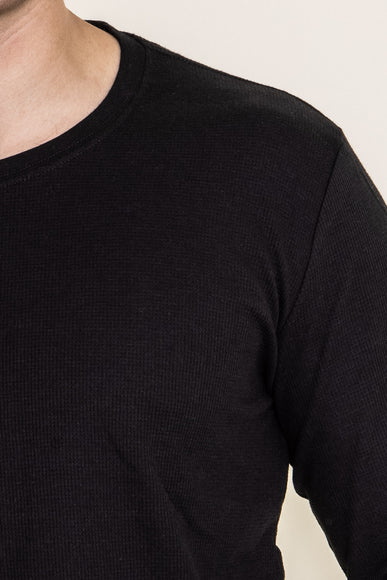 1897 Original Solid Crew Thermal Long Sleeve Shirt for Men in Black