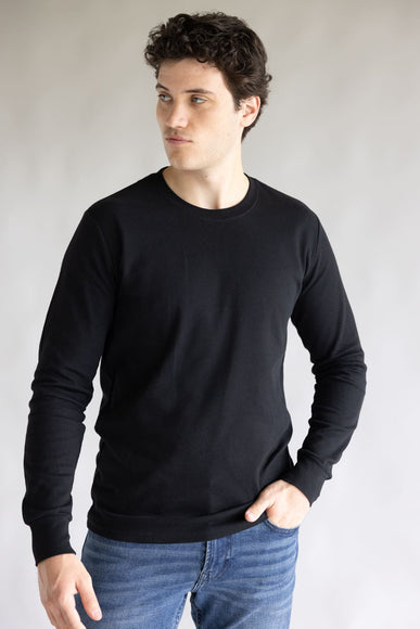 1897 Original Solid Crew Thermal Long Sleeve Shirt for Men in Black