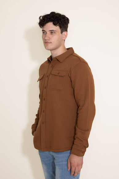1897 Original Solid Fleece Shacket for Men in Brown