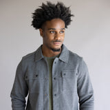 1897 Original Solid Knit Shacket for Men in Charcoal