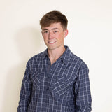 1897 Original Window Pane Woven Button Down Shirt for Men in Navy