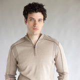 1897 Original 1/4 Zip Mock Neck Sweater for Men in Brown