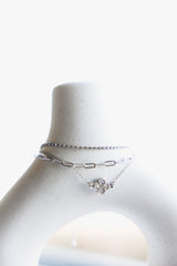 3 Piece Clover Bracelet Set in Silver | IBA101 RHCRY – Glik's