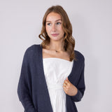 Shaker Stitch Cardigan for Women in Indigo
