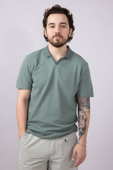 PX Johnny Collar Polo Shirt for Men in Seafoam