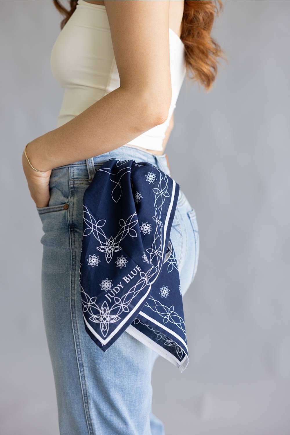 Judy Blue Mid Rise Bandana Straight Jeans for Women