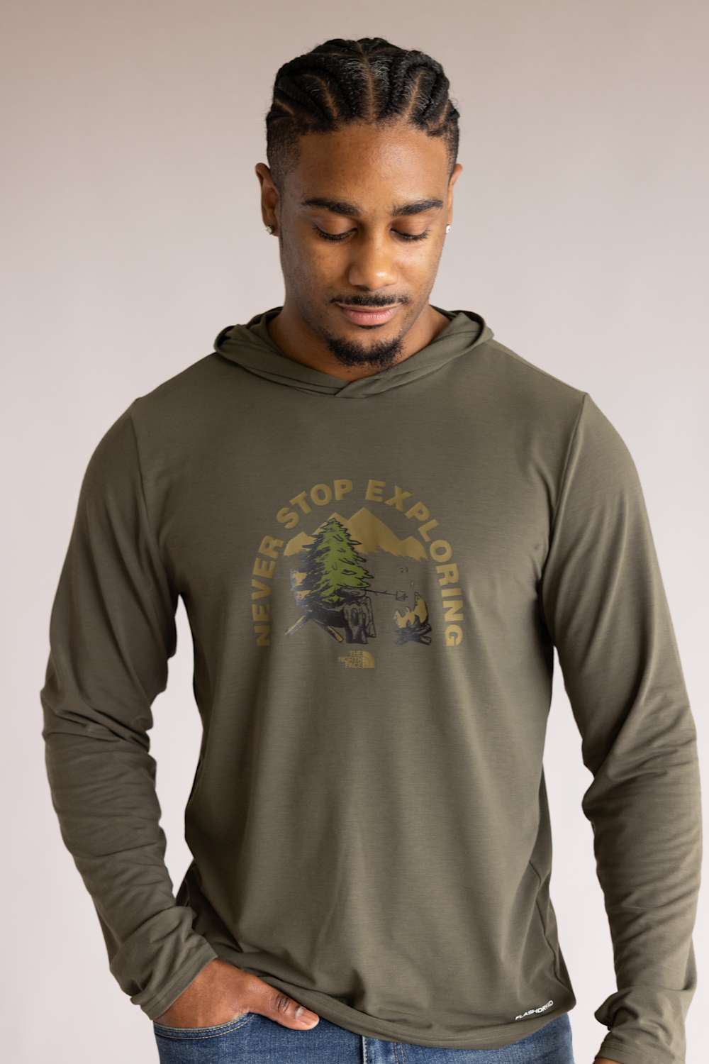 The North Face Adventure Campfire Hoodie in Taupe Green | NF0A8GQ5-21L TPEGRN