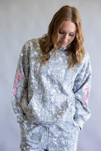 Simply Southern Alice Bow Camo Hoodie for Women in White