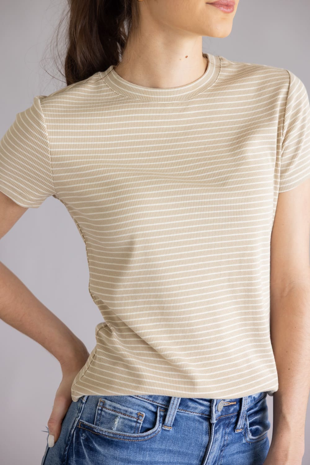 Thread & Supply Annie T-Shirt for Women in White Pepper