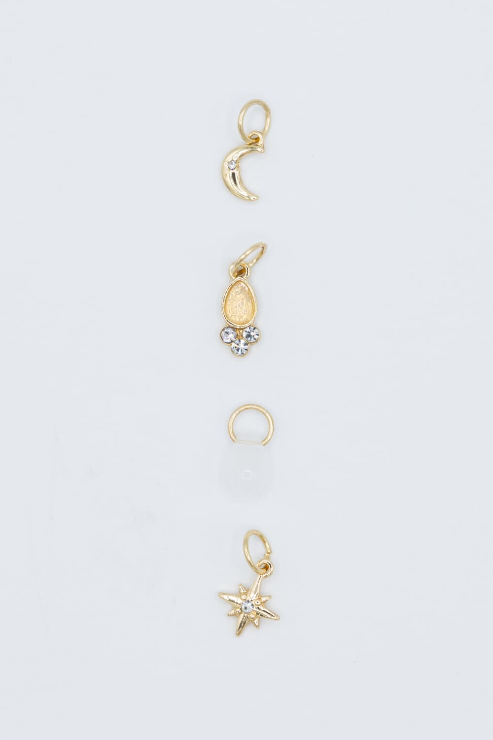 Custom Moon Stone Charm Necklace in Gold