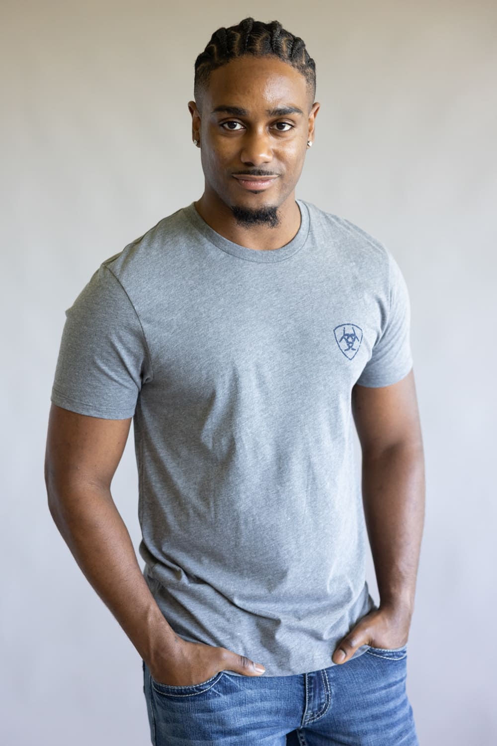 Ariat Iron Ranch T-Shirt for Men in Graphite Heather 