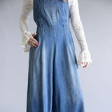 Aaron & Amber Denim Wide Leg Overalls for Women in Medium Wash