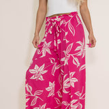 Angie Clothing Split Tropical Beach Pants for Women in Pink