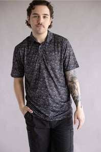 Ariat All Over Print Fitted Polo for Men in Black