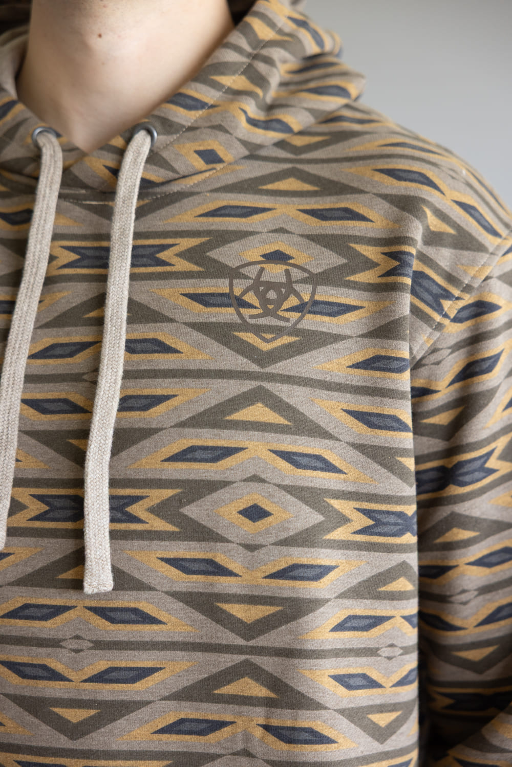 Ariat All Over Print Hoodie for Men in Khaki