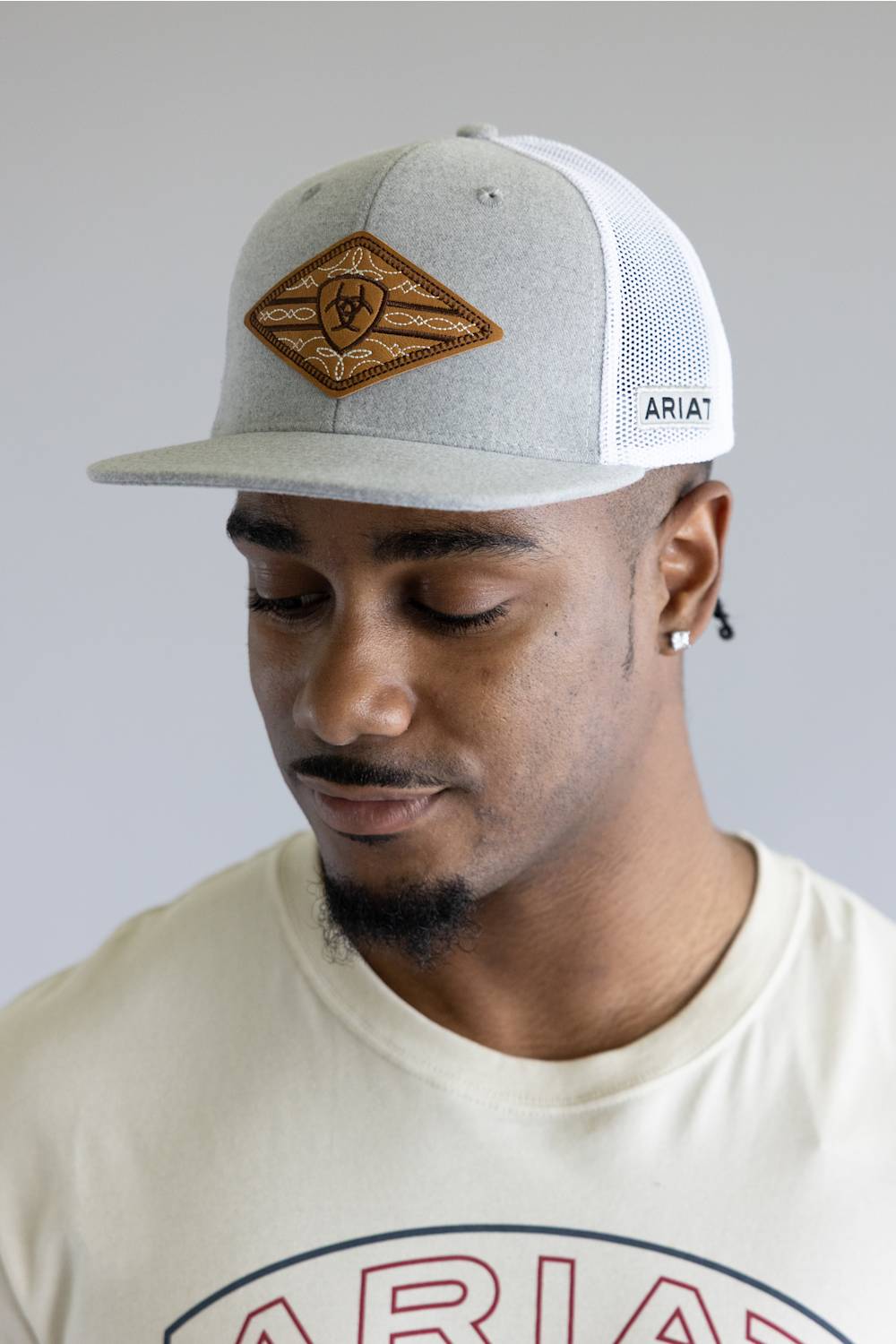 Ariat Boot Stitch Patch Logo Cap for Men in Grey