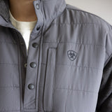 Ariat Caldwell Quarter Snap Pullover for Men in Grey