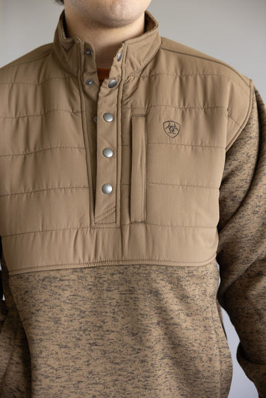 Ariat Caldwell Quarter Snap Pullover for Men in Khaki