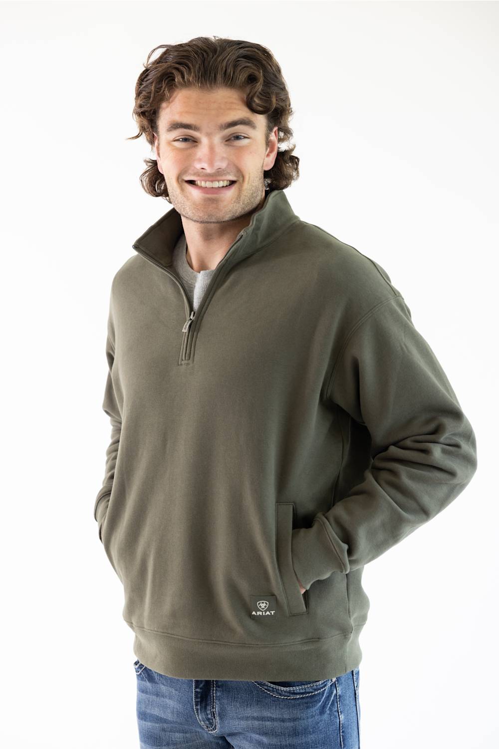 Ariat Core 1/4 Zip Sweatshirt for Men in Grape Leaf | 10079612-GRAPE LEAF