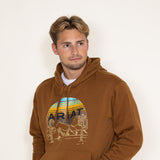Ariat Desert Sunrise Hoodie for Men in Chestnut Brown