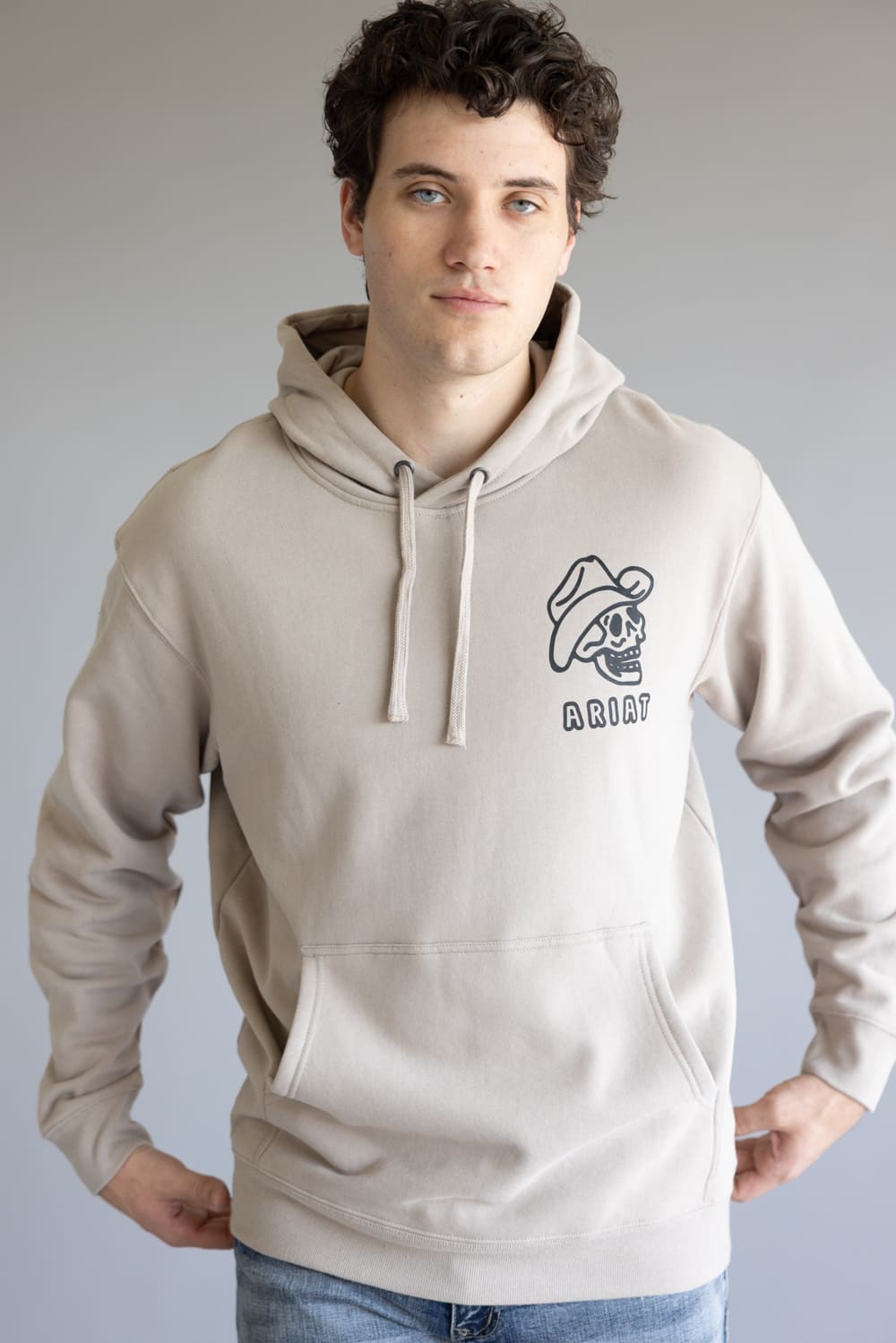 Ariat Drinking Buddies Hoodie for Men in Beige