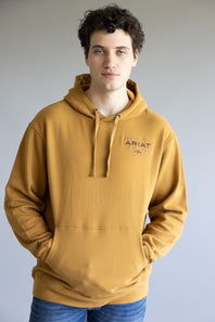 Ariat Embroidered Southwest Buckle Hoodie for Men in Brown