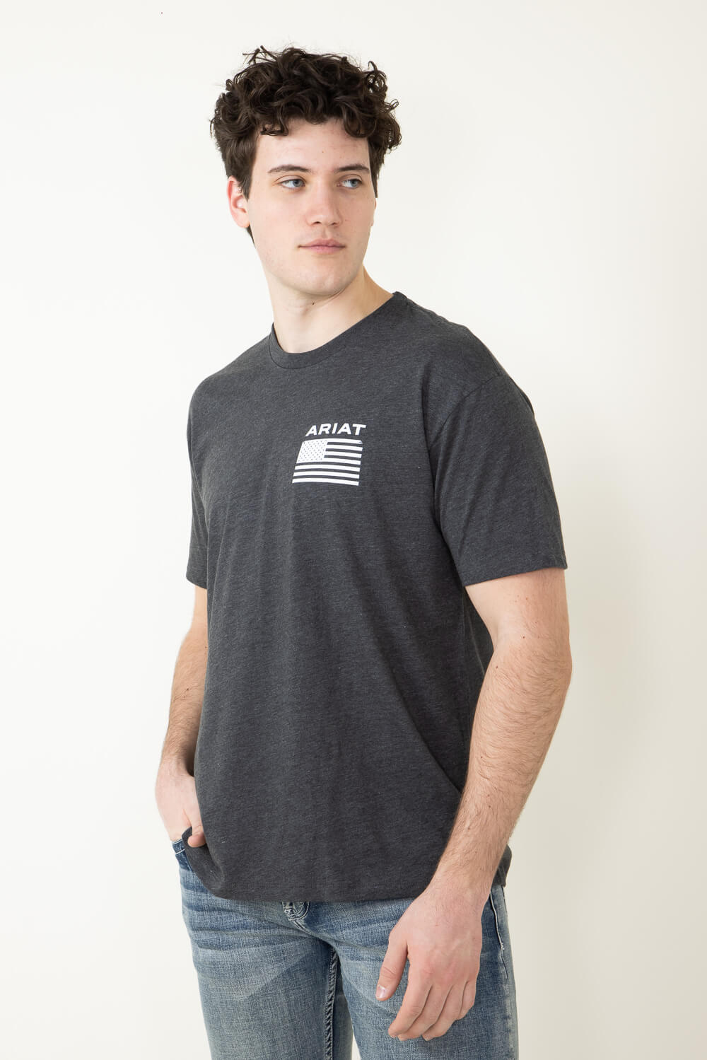 Ariat Freedom T-Shirt for Men in Charcoal Grey