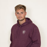 Ariat Logo Arrowhead Hoodie for Men in Berry Purple